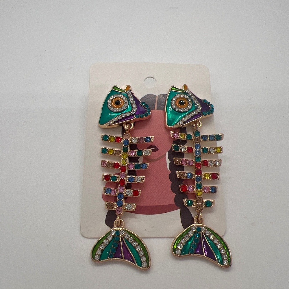 Fish scale earrings Betsey Johnson